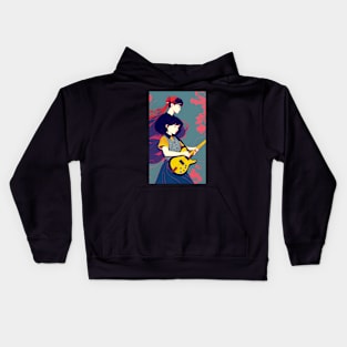 girl playing guitar Kids Hoodie